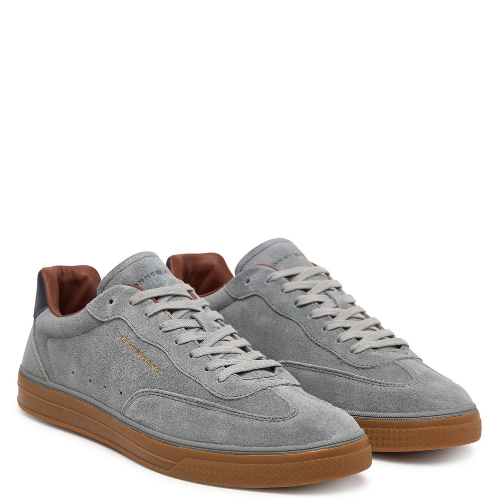 TOMMY HILFIGER</br>Tommy Hilfiger Low Lux Suede Sneaker FM0FM05997-PR2 Ανδρικά Sneakers Γκρι Suede TOMMY HILFIGER</br>Tommy Hilfiger Low Lux Suede Sneaker FM0FM05997-PR2 Ανδρικά Sneakers Γκρι Suede