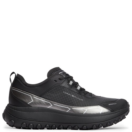 Tommy Hilfiger The Canyon X M Mix Runner Waterproof FM0FM06066-BDS Ανδρικά Sneakers Αδιάβροχα Μαύρο
