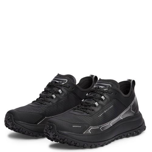 Tommy Hilfiger The Canyon X M Mix Runner Waterproof FM0FM06066-BDS Ανδρικά Sneakers Αδιάβροχα Μαύρο