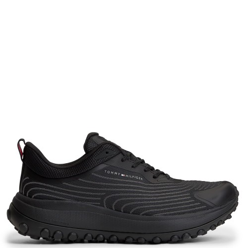 Tommy Hilfiger The Canyon X M Knit Runner FM0FM06067-0GJ Ανδρικά Sneakers Αδιάβροχα Μαύρο