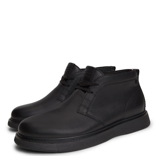Tommy Hilfiger Comfort Leather Chukka FM0FM06075-BDS Ανδρικά Μποτάκια Μαύρο Δέρμα Tommy Hilfiger Comfort Leather Chukka FM0FM06075-BDS Ανδρικά Μποτάκια Μαύρο Δέρμα