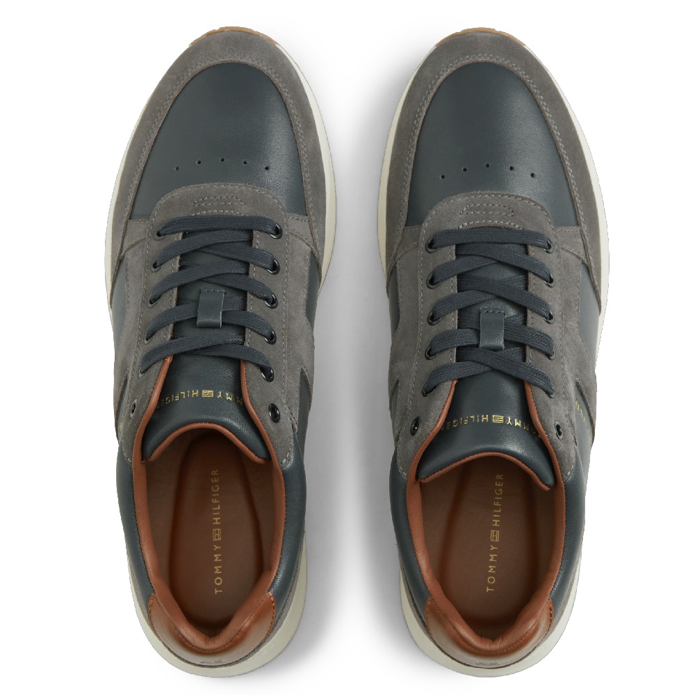TOMMY HILFIGER</br>Tommy Hilfiger Elevated Mix Runner FM0FM06084-DW5 Ανδρικά Sneakers Μπλε Δέρμα TOMMY HILFIGER</br>Tommy Hilfiger Elevated Mix Runner FM0FM06084-DW5 Ανδρικά Sneakers Μπλε Δέρμα
