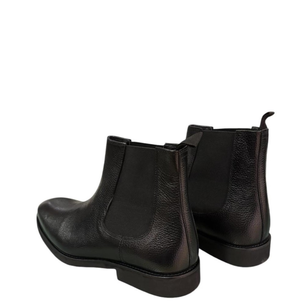 KALOGIROU</br>Ανδρικά Μποτάκια Μαύρο Δέρμα Σταμπωτό FOX DOL Kalogirou