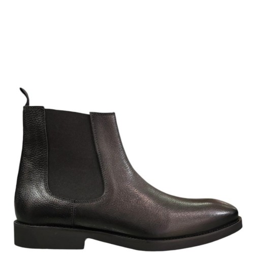 Ανδρικά Μποτάκια Μαύρο Δέρμα Σταμπωτό FOX DOL Kalogirou