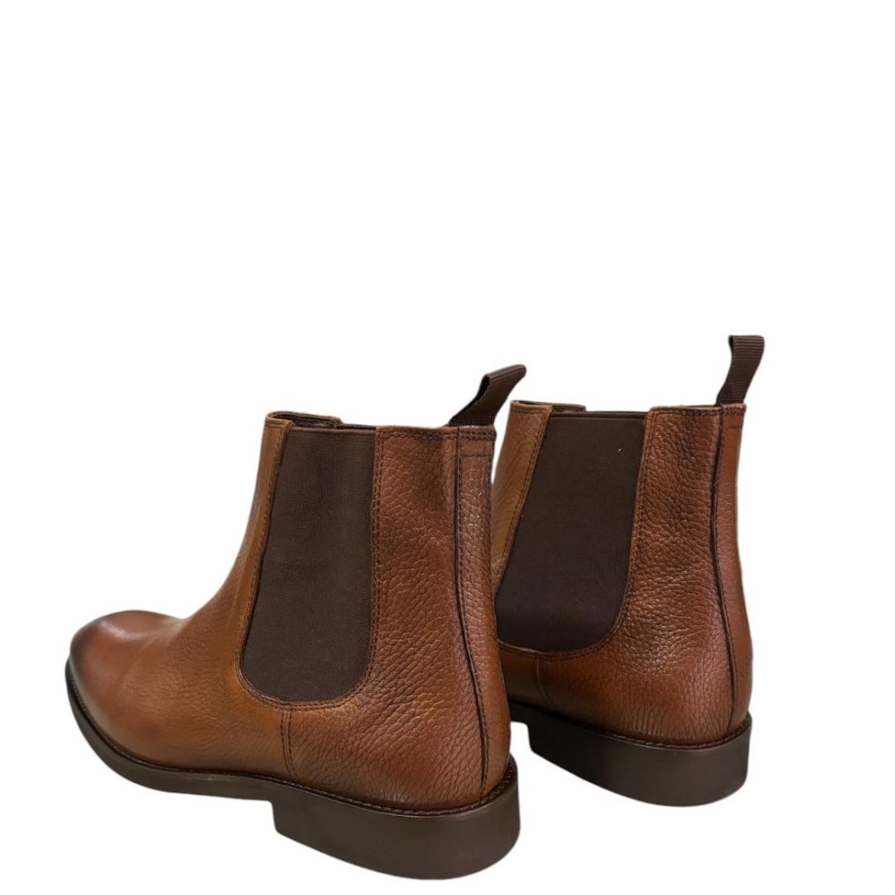 KALOGIROU</br>Ανδρικά Μποτάκια Κονιάκ Δέρμα Σταμπωτό FOX DOL Kalogirou