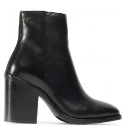 TOMMY HILFIGER</br>Γυναικεία Μποτάκια Μαύρο Δέρμα FW0FW05164-BDS Tommy Hilfiger
