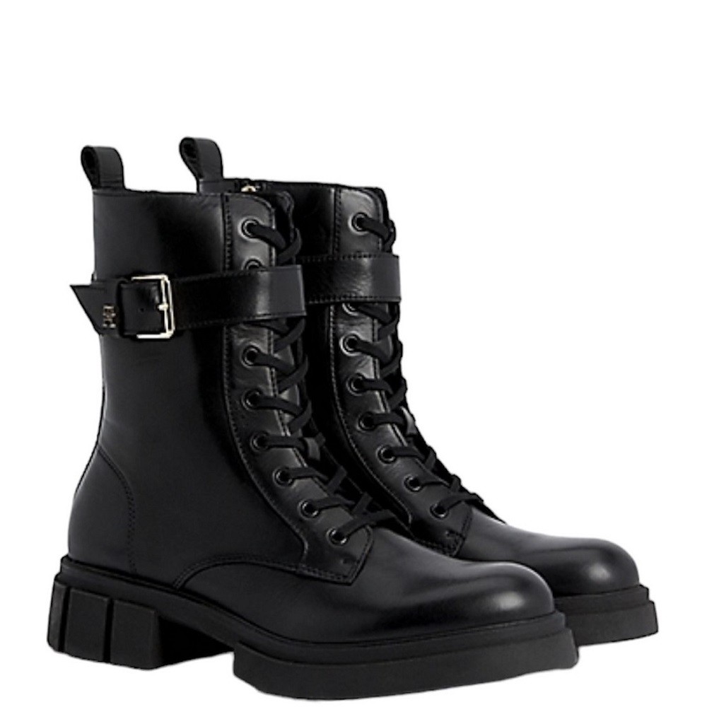 TOMMY HILFIGER</br>Γυναικεία Μποτάκια Μαύρο FW0FW07322-BDS Tommy Hilfiger