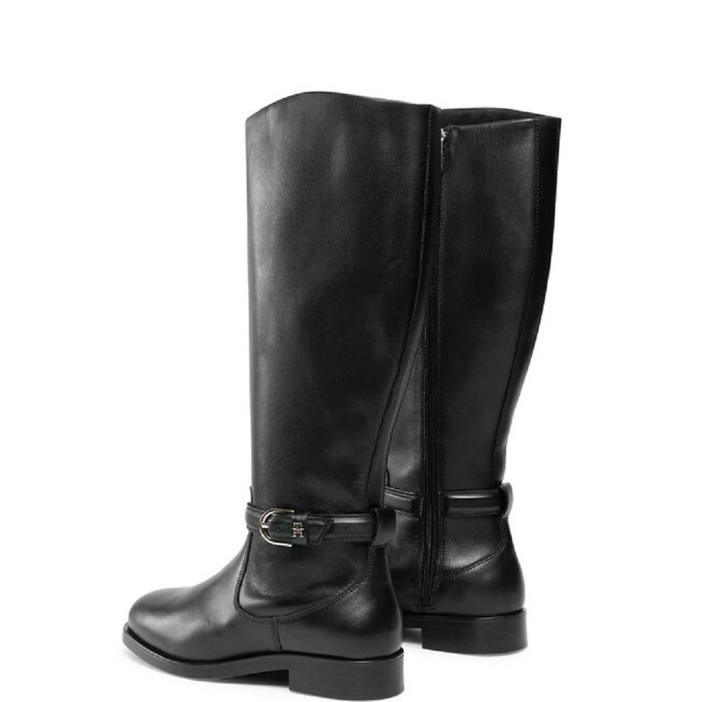 TOMMY HILFIGER</br>Γυναικεία Μπότα Μαύρο Δέρμα FW0FW07484-BDS Tommy Hilfiger