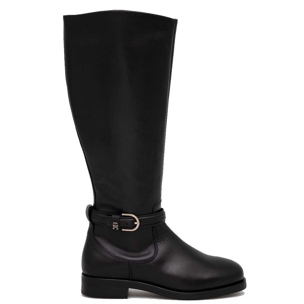 TOMMY HILFIGER</br>Γυναικεία Μπότα Μαύρο Δέρμα FW0FW07484-BDS Tommy Hilfiger