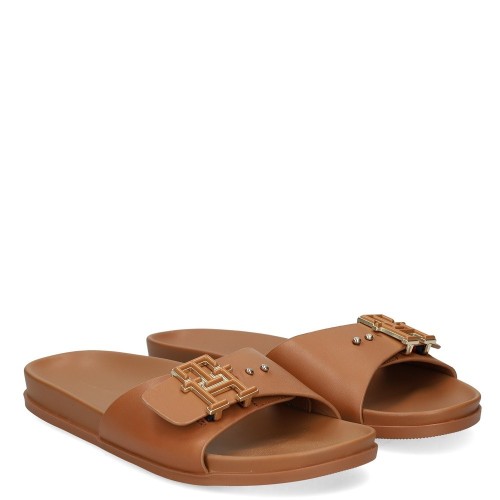 Tommy Hilfiger FW0FW07940-GU9 Γυναικείες Παντόφλες Ταμπά Δέρμα