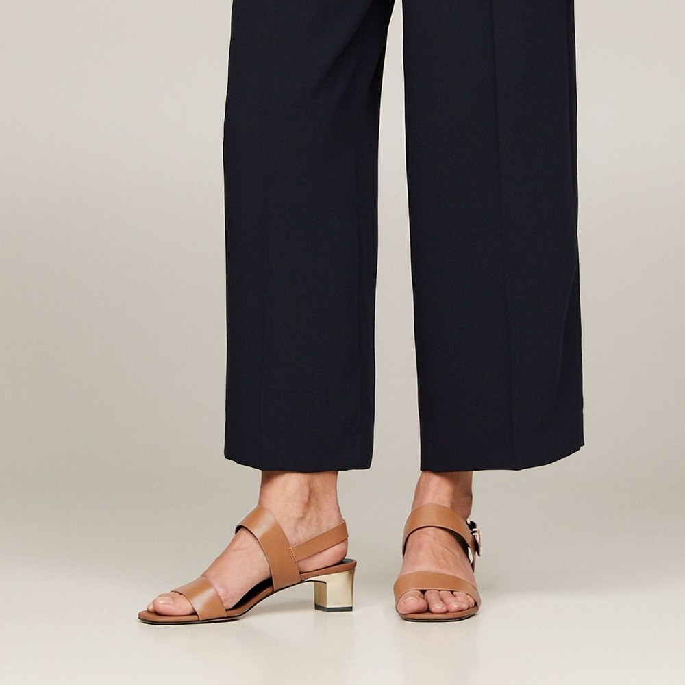 TOMMY HILFIGER</br>Γυναικεία Πέδιλα Ταμπά Δέρμα FW0FW08040-GU9 Tommy Hilfiger