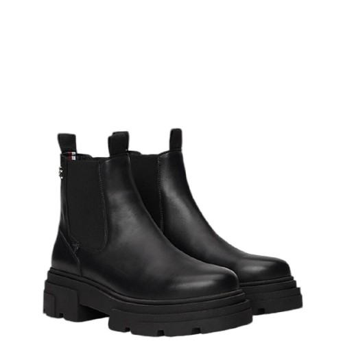 Γυναικεία Μποτάκια Chelsea Μαύρο Δέρμα FW0FW08089-BDS Tommy Hilfiger Γυναικεία Μποτάκια Chelsea Μαύρο Δέρμα FW0FW08089-BDS Tommy Hilfiger
