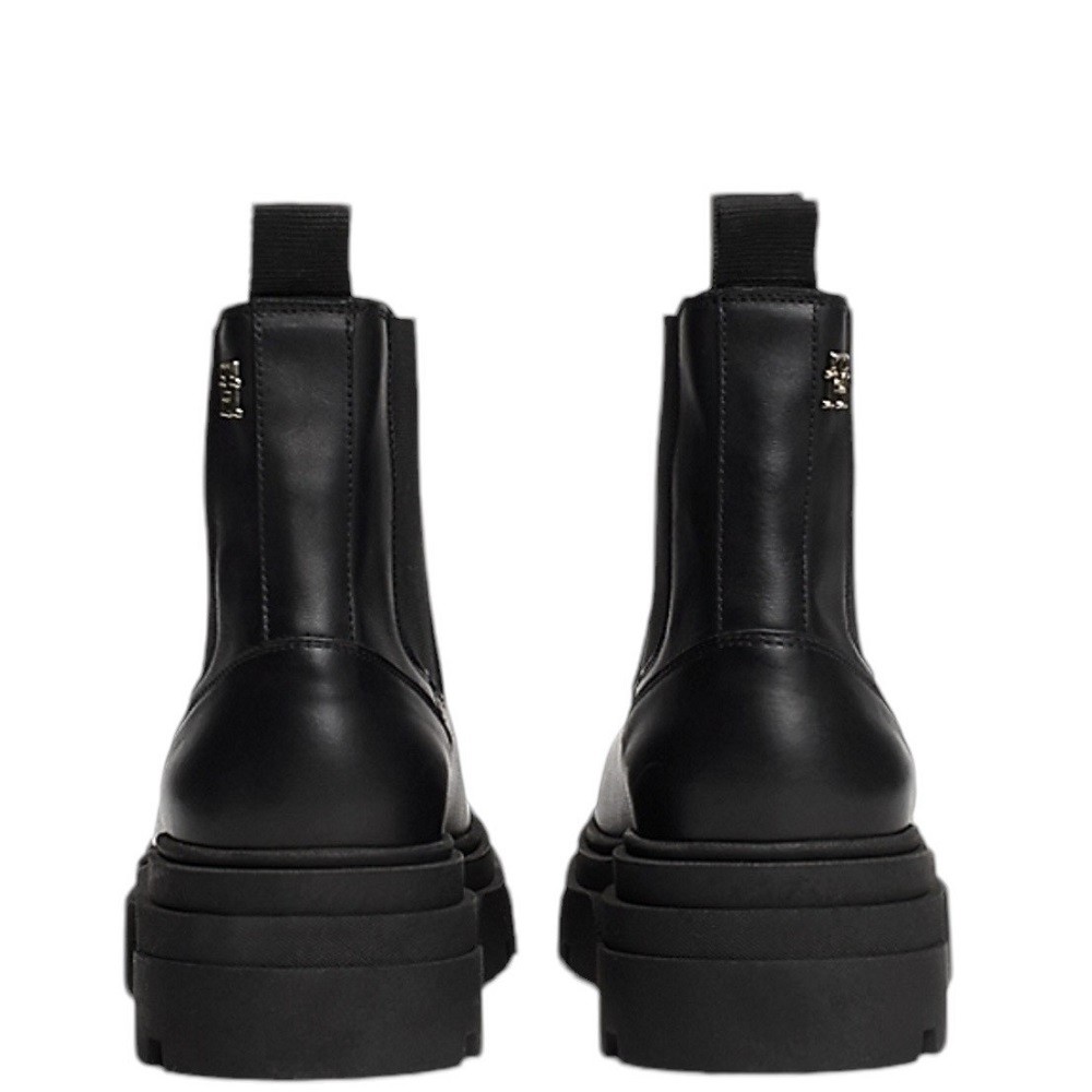 TOMMY HILFIGER</br>Γυναικεία Μποτάκια Chelsea Μαύρο Δέρμα FW0FW08089-BDS Tommy Hilfiger