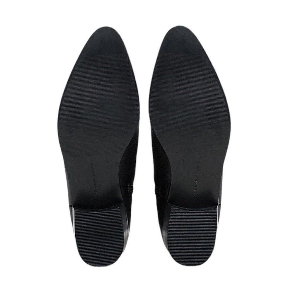 TOMMY HILFIGER</br>Γυναικεία Μποτάκια Μαύρο Δέρμα FW0FW08103-BDS Tommy Hilfiger