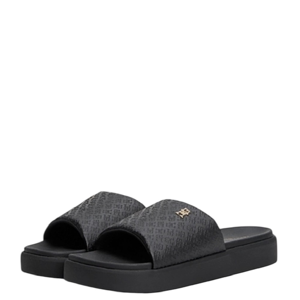 TOMMY HILFIGER</br>Γυναικείες Σαγιονάρες Μαύρο Platform Monogram Poolslide FW0FW08526-BDS Tommy Hilfiger TOMMY HILFIGER</br>Γυναικείες Σαγιονάρες Μαύρο Platform Monogram Poolslide FW0FW08526-BDS Tommy Hilfiger