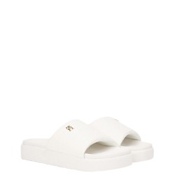 Γυναικείες Σαγιονάρες Λευκό Platform Monogram Poolslide FW0FW08526-YBH Tommy Hilfiger