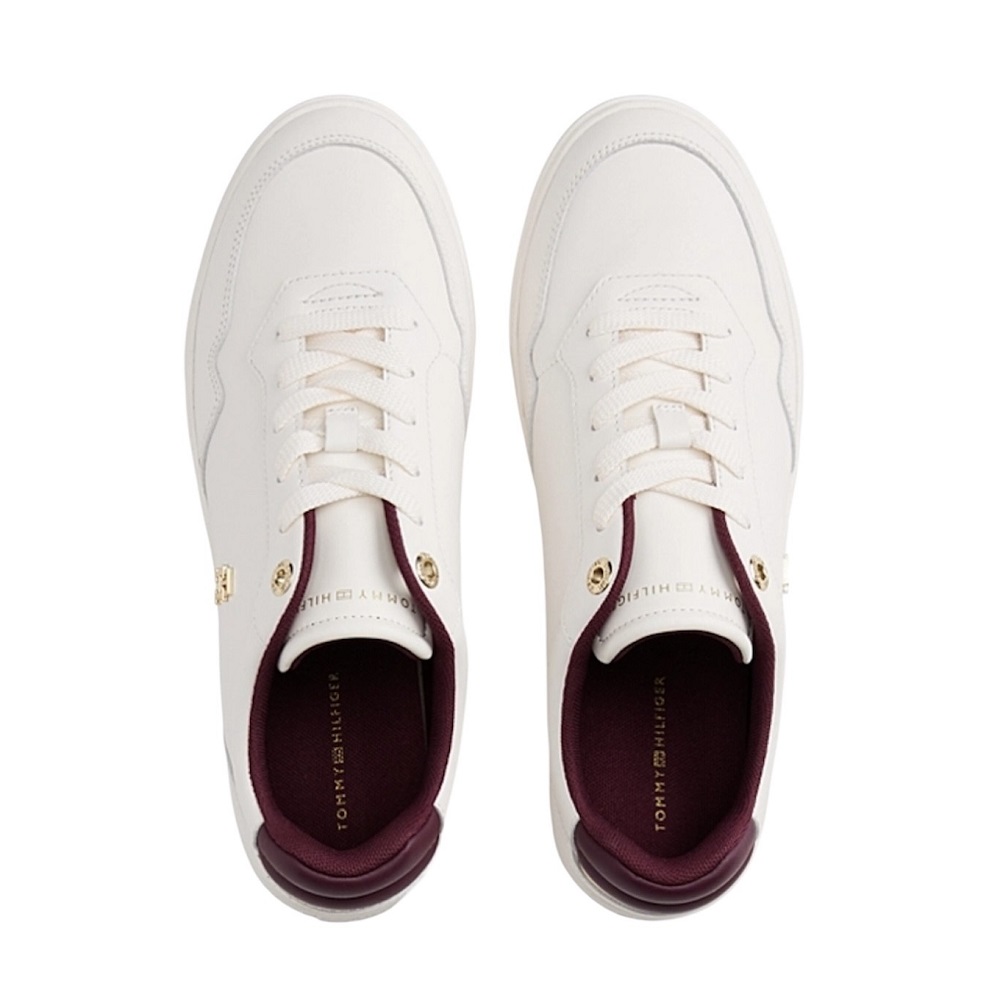TOMMY HILFIGER</br>Γυναικεία Sneakers Λευκό Δέρμα Essential Elevated Court FW0FW08680-YBH Tommy Hilfiger TOMMY HILFIGER</br>Γυναικεία Sneakers Λευκό Δέρμα Essential Elevated Court FW0FW08680-YBH Tommy Hilfiger
