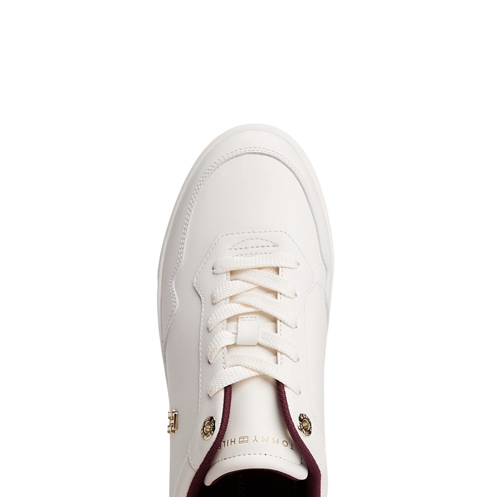 TOMMY HILFIGER</br>Γυναικεία Sneakers Λευκό Δέρμα Essential Elevated Court FW0FW08680-YBH Tommy Hilfiger TOMMY HILFIGER</br>Γυναικεία Sneakers Λευκό Δέρμα Essential Elevated Court FW0FW08680-YBH Tommy Hilfiger