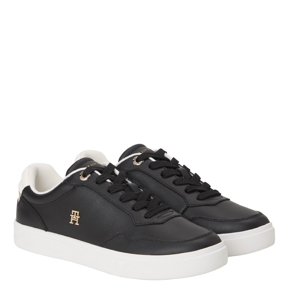 TOMMY HILFIGER</br>Tommy Hilfiger FW0FW08680-BDS Γυναικεία Sneakers Μαύρο Δέρμα Essential Elevated Court TOMMY HILFIGER</br>Tommy Hilfiger FW0FW08680-BDS Γυναικεία Sneakers Μαύρο Δέρμα Essential Elevated Court
