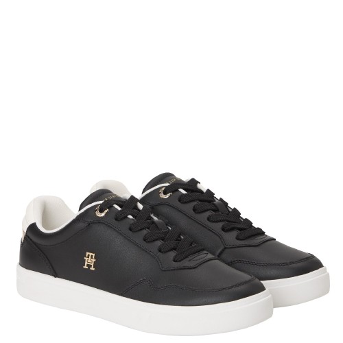 Tommy Hilfiger FW0FW08680-BDS Γυναικεία Sneakers Μαύρο Δέρμα  Essential Elevated Court Tommy Hilfiger FW0FW08680-BDS Γυναικεία Sneakers Μαύρο Δέρμα  Essential Elevated Court
