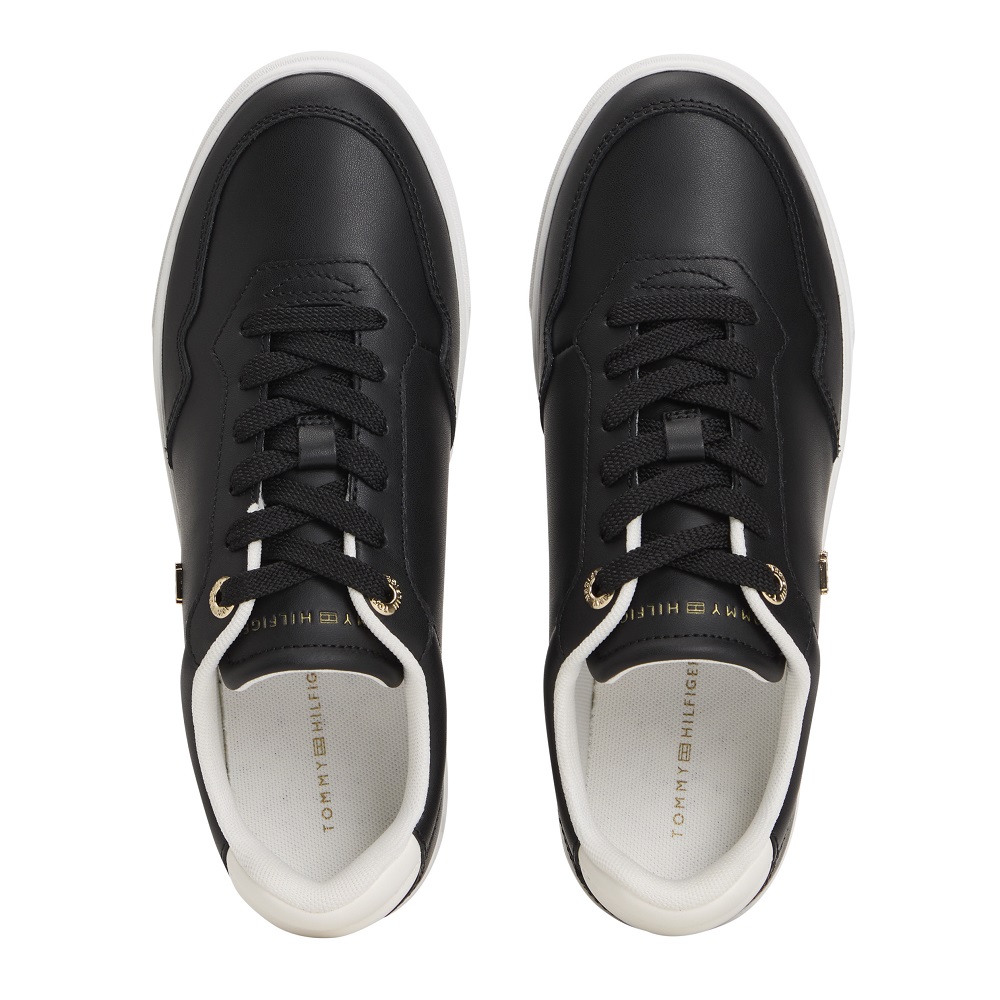 TOMMY HILFIGER</br>Tommy Hilfiger FW0FW08680-BDS Γυναικεία Sneakers Μαύρο Δέρμα Essential Elevated Court TOMMY HILFIGER</br>Tommy Hilfiger FW0FW08680-BDS Γυναικεία Sneakers Μαύρο Δέρμα Essential Elevated Court