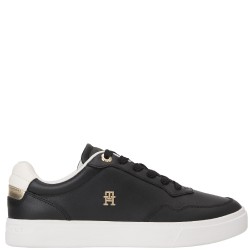 TOMMY HILFIGER</br>Tommy Hilfiger FW0FW08680-BDS Γυναικεία Sneakers Μαύρο Δέρμα  Essential Elevated Court