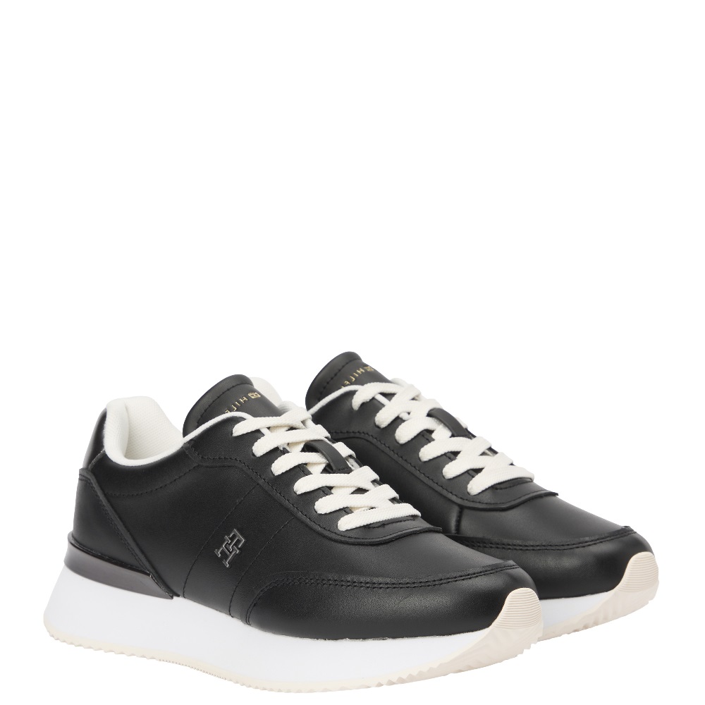 TOMMY HILFIGER</br>Tommy Hilfiger FW0FW08695-BDS Γυναικεία Sneakers Μαύρο Δέρμα Chic Fashion Runner TOMMY HILFIGER</br>Tommy Hilfiger FW0FW08695-BDS Γυναικεία Sneakers Μαύρο Δέρμα Chic Fashion Runner