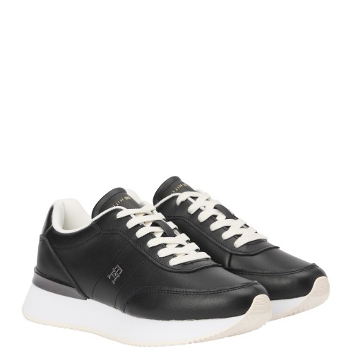 Tommy Hilfiger FW0FW08695-BDS Γυναικεία Sneakers Μαύρο Δέρμα Chic Fashion Runner Tommy Hilfiger FW0FW08695-BDS Γυναικεία Sneakers Μαύρο Δέρμα Chic Fashion Runner