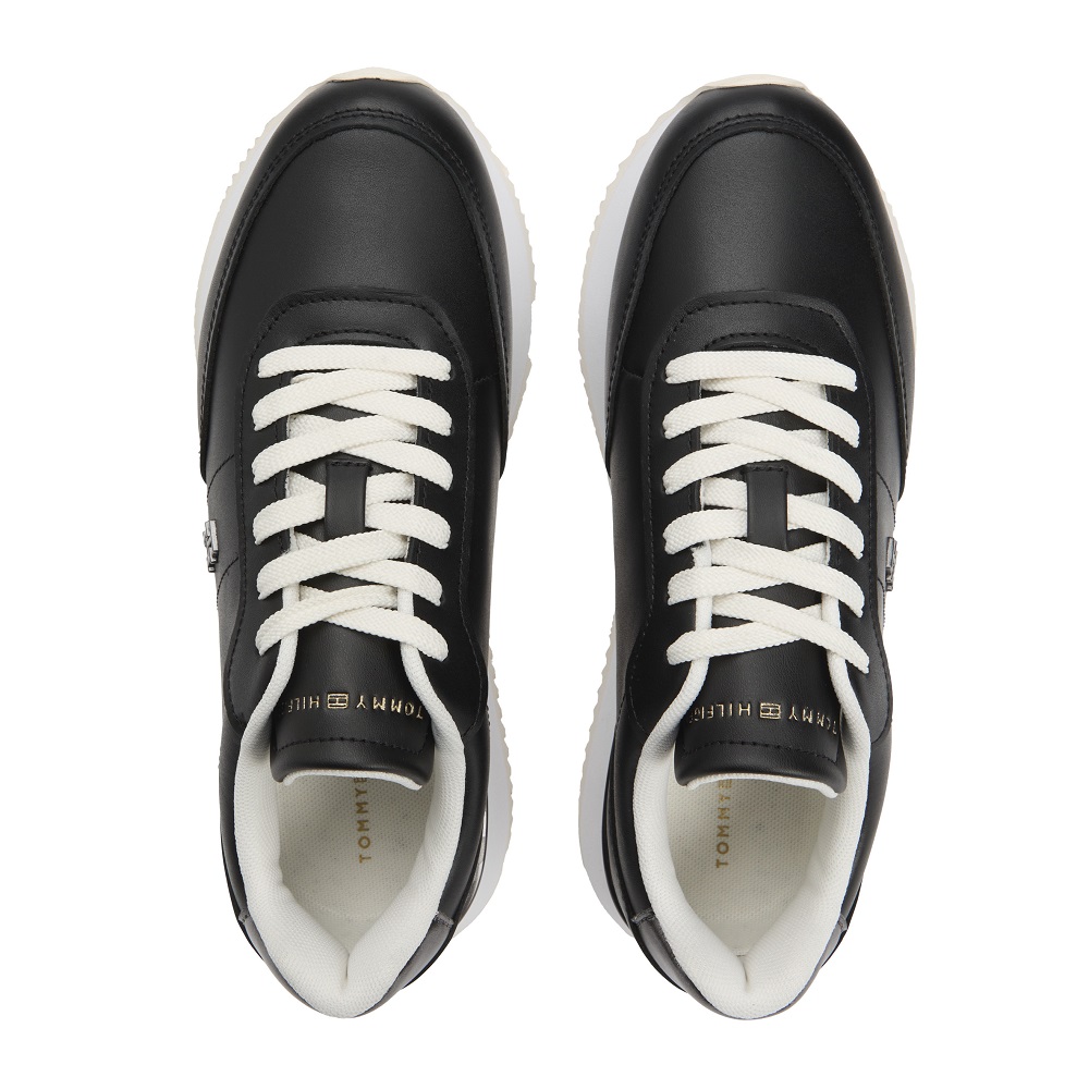TOMMY HILFIGER</br>Tommy Hilfiger FW0FW08695-BDS Γυναικεία Sneakers Μαύρο Δέρμα Chic Fashion Runner TOMMY HILFIGER</br>Tommy Hilfiger FW0FW08695-BDS Γυναικεία Sneakers Μαύρο Δέρμα Chic Fashion Runner