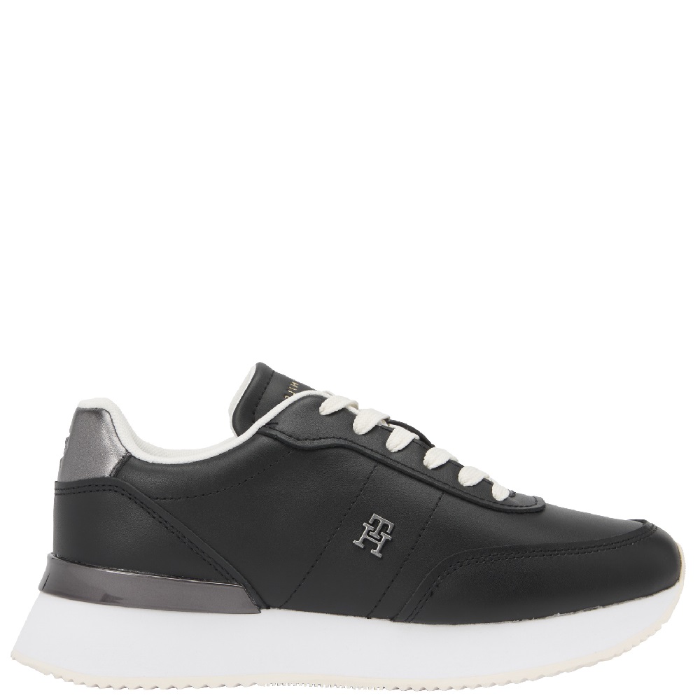 TOMMY HILFIGER</br>Tommy Hilfiger FW0FW08695-BDS Γυναικεία Sneakers Μαύρο Δέρμα Chic Fashion Runner TOMMY HILFIGER</br>Tommy Hilfiger FW0FW08695-BDS Γυναικεία Sneakers Μαύρο Δέρμα Chic Fashion Runner