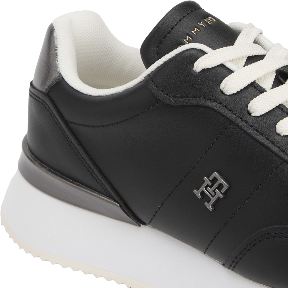 TOMMY HILFIGER</br>Tommy Hilfiger FW0FW08695-BDS Γυναικεία Sneakers Μαύρο Δέρμα Chic Fashion Runner TOMMY HILFIGER</br>Tommy Hilfiger FW0FW08695-BDS Γυναικεία Sneakers Μαύρο Δέρμα Chic Fashion Runner