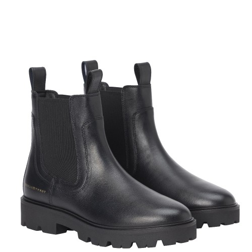 Tommy Hilfiger FW0FW08775-BDS Γυναικεία Μποτάκια Μαύρο Leather Low Chelsea