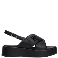 Γυναικεία Flatform Σανδάλια Μαύρο Δέρμα FW0FW08808-BDS Tommy Hilfiger