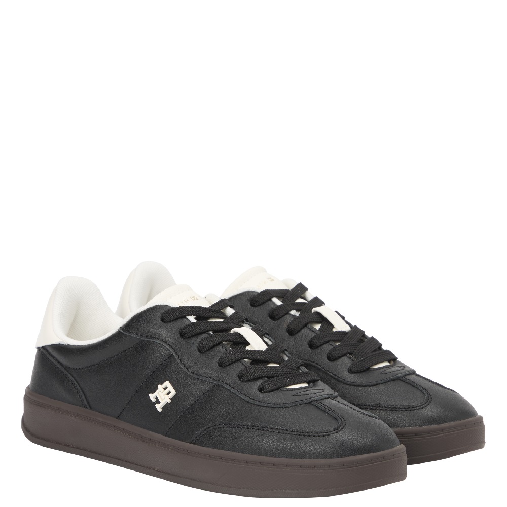TOMMY HILFIGER</br>Tommy Hilfiger FW0FW08823-BDS Γυναικεία Sneakers Μαύρο Δέρμα Th Heritage Shiny TOMMY HILFIGER</br>Tommy Hilfiger FW0FW08823-BDS Γυναικεία Sneakers Μαύρο Δέρμα Th Heritage Shiny