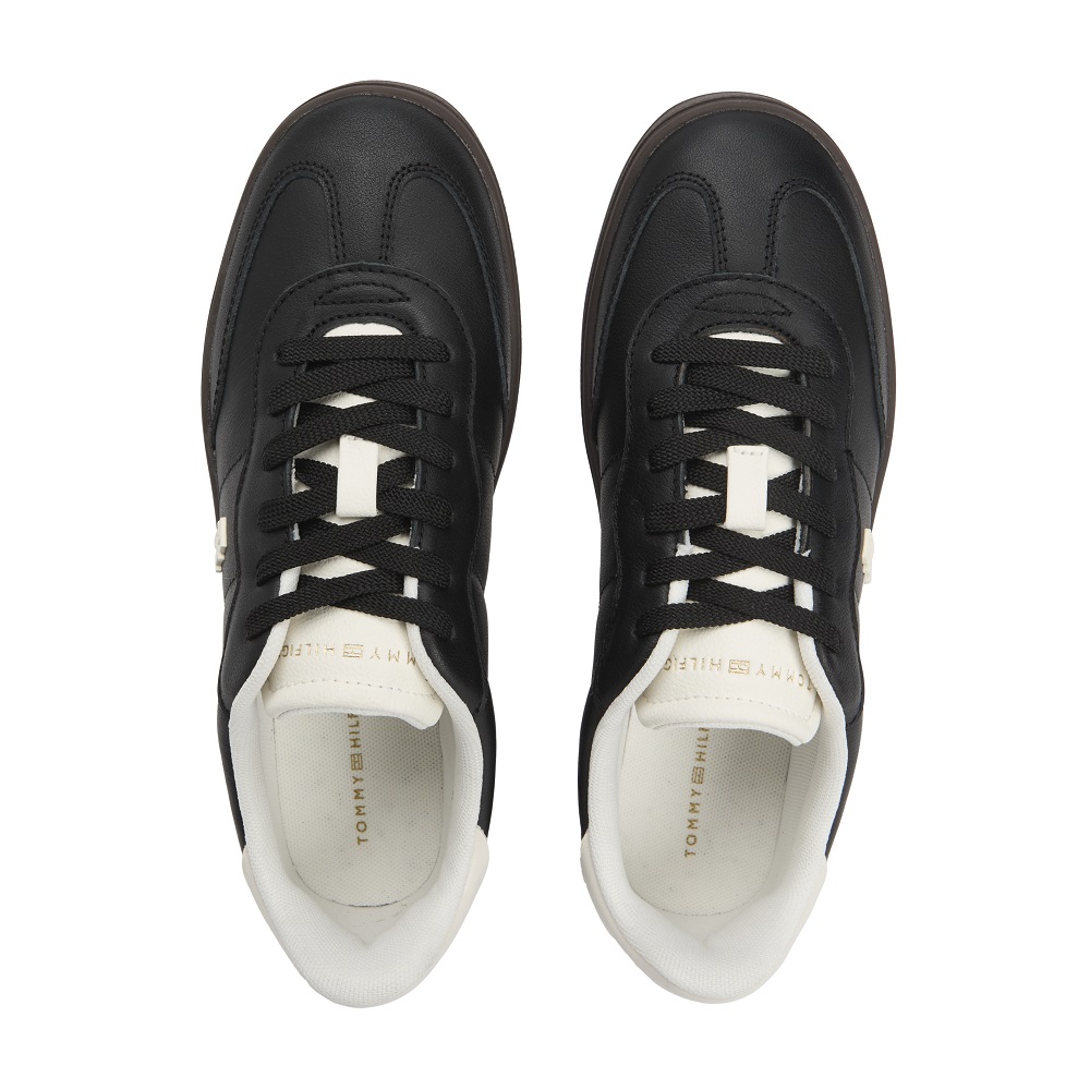 TOMMY HILFIGER</br>Tommy Hilfiger FW0FW08823-BDS Γυναικεία Sneakers Μαύρο Δέρμα Th Heritage Shiny TOMMY HILFIGER</br>Tommy Hilfiger FW0FW08823-BDS Γυναικεία Sneakers Μαύρο Δέρμα Th Heritage Shiny
