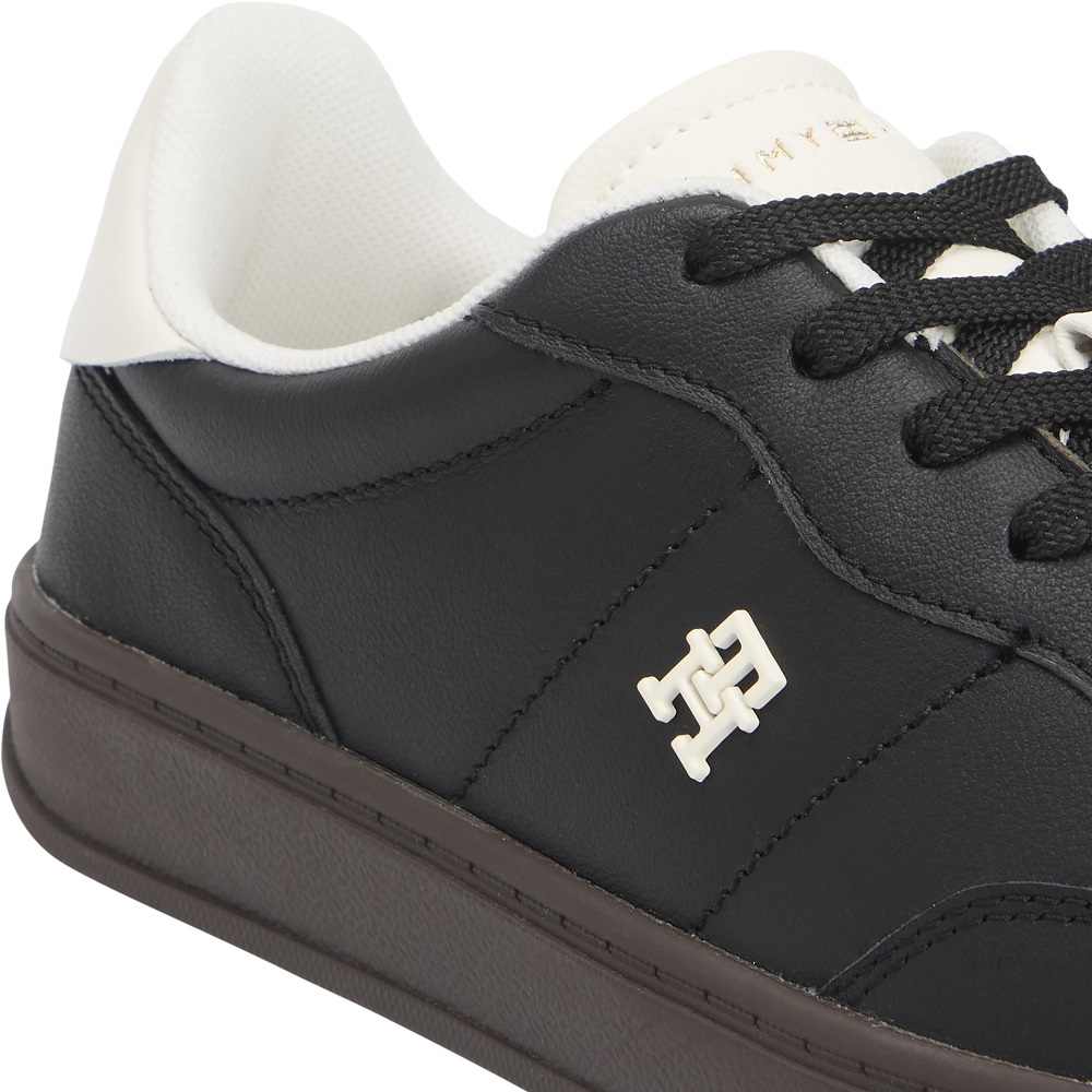 TOMMY HILFIGER</br>Tommy Hilfiger FW0FW08823-BDS Γυναικεία Sneakers Μαύρο Δέρμα Th Heritage Shiny TOMMY HILFIGER</br>Tommy Hilfiger FW0FW08823-BDS Γυναικεία Sneakers Μαύρο Δέρμα Th Heritage Shiny