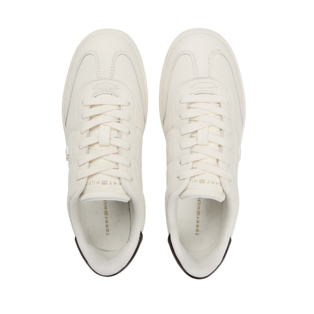 TOMMY HILFIGER</br>Tommy Hilfiger FW0FW08823-YBH Γυναικεία Sneakers Λευκό Δέρμα Th Heritage Shiny TOMMY HILFIGER</br>Tommy Hilfiger FW0FW08823-YBH Γυναικεία Sneakers Λευκό Δέρμα Th Heritage Shiny