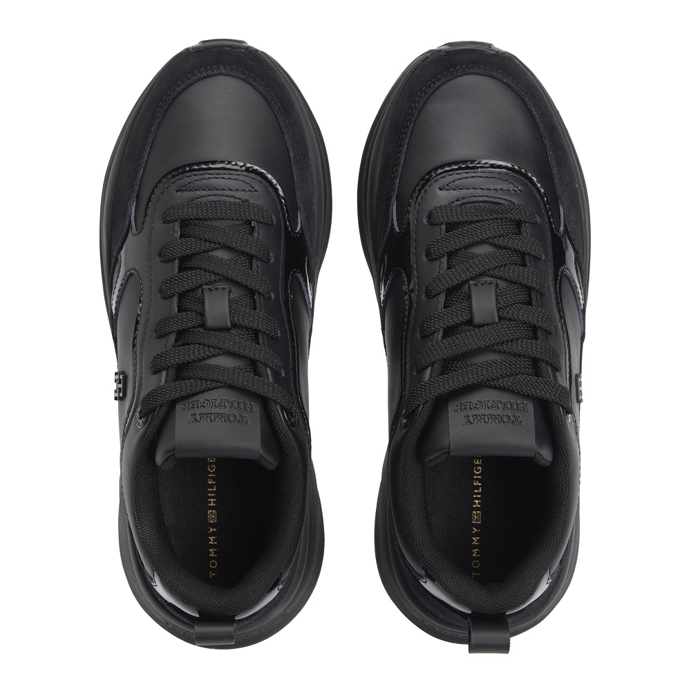 TOMMY HILFIGER</br>Tommy Hilfiger FW0FW08840-BDS Γυναικεία Sneakers Μαύρο Δέρμα Th Chunky Runner Patent TOMMY HILFIGER</br>Tommy Hilfiger FW0FW08840-BDS Γυναικεία Sneakers Μαύρο Δέρμα Th Chunky Runner Patent