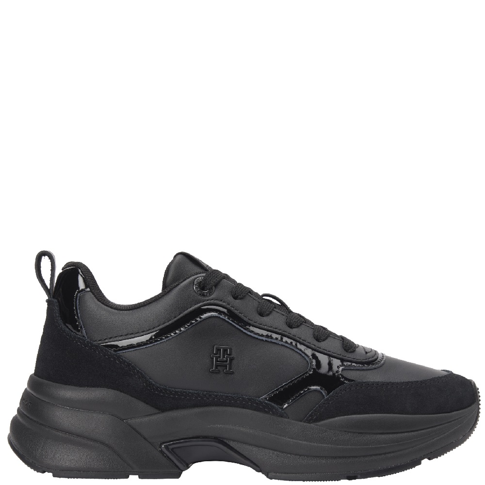 TOMMY HILFIGER</br>Tommy Hilfiger FW0FW08840-BDS Γυναικεία Sneakers Μαύρο Δέρμα Th Chunky Runner Patent TOMMY HILFIGER</br>Tommy Hilfiger FW0FW08840-BDS Γυναικεία Sneakers Μαύρο Δέρμα Th Chunky Runner Patent