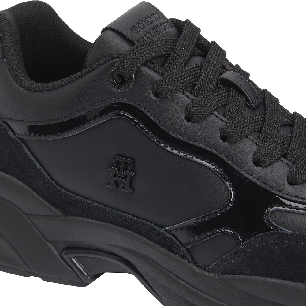 TOMMY HILFIGER</br>Tommy Hilfiger FW0FW08840-BDS Γυναικεία Sneakers Μαύρο Δέρμα Th Chunky Runner Patent TOMMY HILFIGER</br>Tommy Hilfiger FW0FW08840-BDS Γυναικεία Sneakers Μαύρο Δέρμα Th Chunky Runner Patent