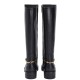 TOMMY HILFIGER</br>Tommy Hilfiger FW0FW08863-BDS Γυναικείες Μπότες Μαύρο Δέρμα Th Horsebit Long TOMMY HILFIGER</br>Tommy Hilfiger FW0FW08863-BDS Γυναικείες Μπότες Μαύρο Δέρμα Th Horsebit Long