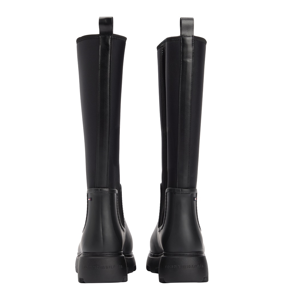 TOMMY HILFIGER</br>Tommy Hilfiger FW0FW08973-BDS Γυναικείες Γαλότσες Μαύρο Flag Long Rainboot Warm TOMMY HILFIGER</br>Tommy Hilfiger FW0FW08973-BDS Γυναικείες Γαλότσες Μαύρο Flag Long Rainboot Warm