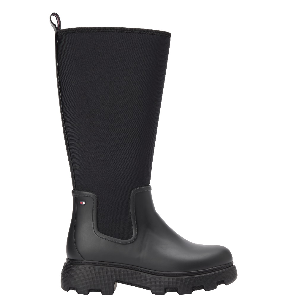 TOMMY HILFIGER</br>Tommy Hilfiger FW0FW08973-BDS Γυναικείες Γαλότσες Μαύρο Flag Long Rainboot Warm TOMMY HILFIGER</br>Tommy Hilfiger FW0FW08973-BDS Γυναικείες Γαλότσες Μαύρο Flag Long Rainboot Warm