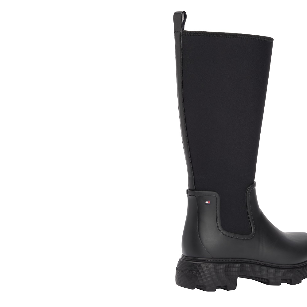 TOMMY HILFIGER</br>Tommy Hilfiger FW0FW08973-BDS Γυναικείες Γαλότσες Μαύρο Flag Long Rainboot Warm TOMMY HILFIGER</br>Tommy Hilfiger FW0FW08973-BDS Γυναικείες Γαλότσες Μαύρο Flag Long Rainboot Warm