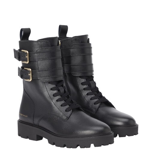 Tommy Hilfiger FW0FW08986-BDS Γυναικεία Μποτάκια Μαύρο Δέρμα Biker Lace Up Tommy Hilfiger FW0FW08986-BDS Γυναικεία Μποτάκια Μαύρο Δέρμα Biker Lace Up
