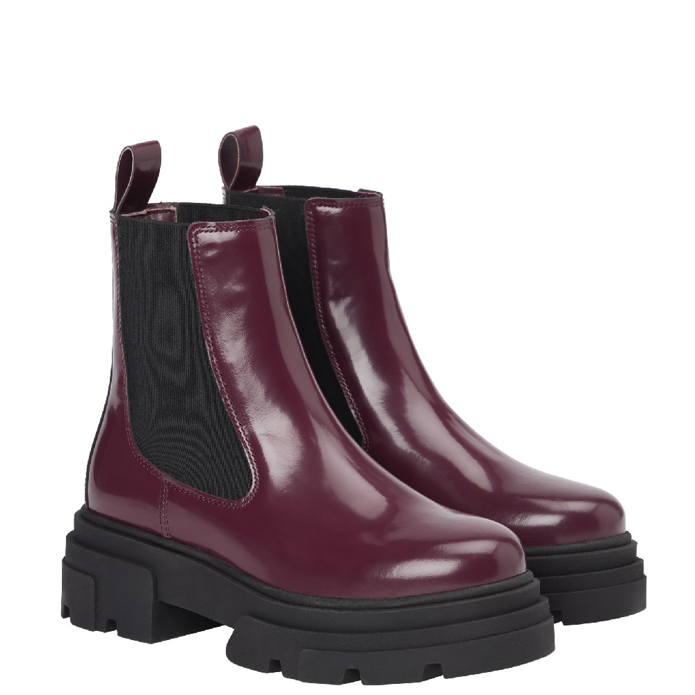 TOMMY HILFIGER</br>Tommy Hlfiger FW0FW09042-H04 Γυναικεία Μποτάκια Μπορντό Δέρμα Th Shiny Leather Chelsea TOMMY HILFIGER</br>Tommy Hlfiger FW0FW09042-H04 Γυναικεία Μποτάκια Μπορντό Δέρμα Th Shiny Leather Chelsea