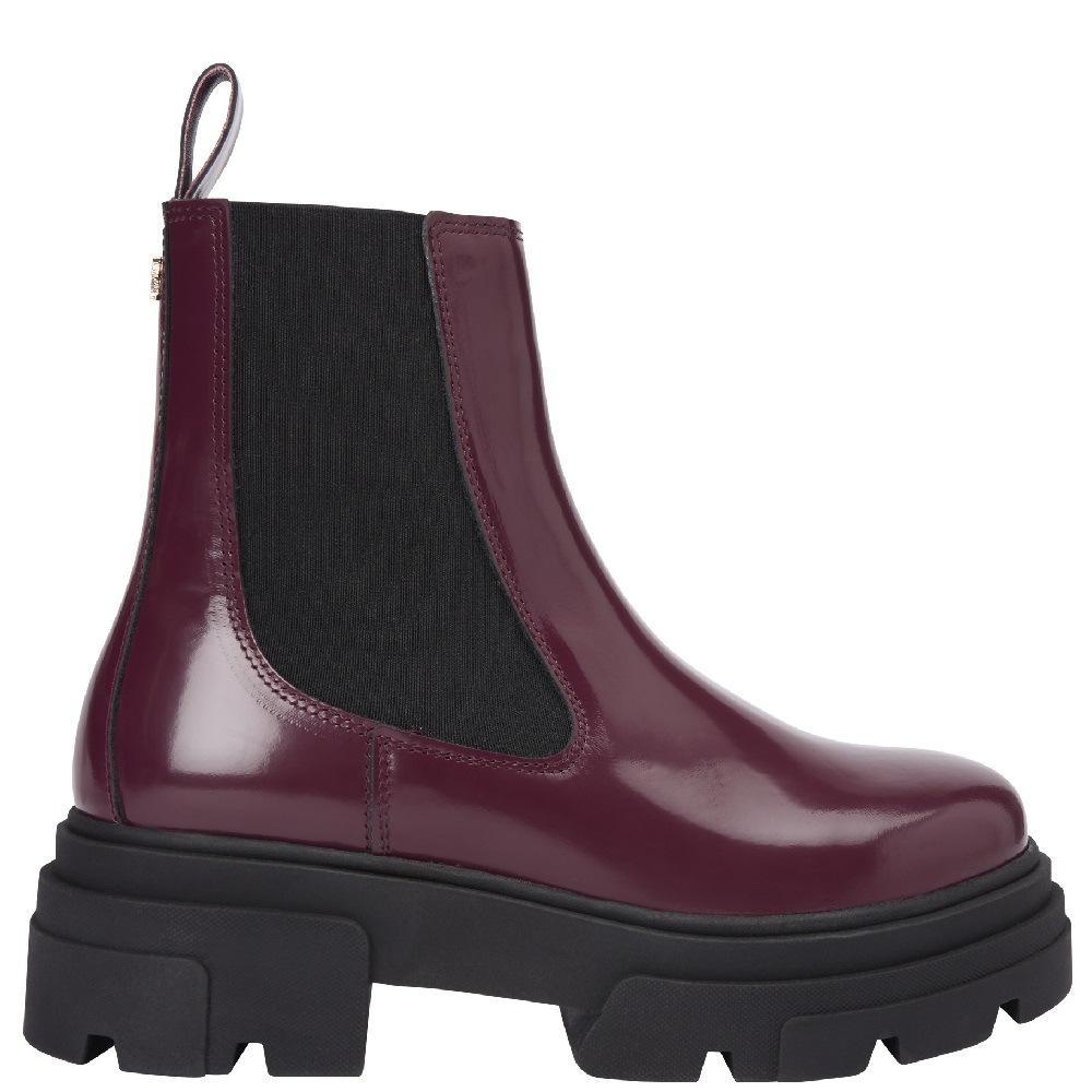TOMMY HILFIGER</br>Tommy Hlfiger FW0FW09042-H04 Γυναικεία Μποτάκια Μπορντό Δέρμα Th Shiny Leather Chelsea TOMMY HILFIGER</br>Tommy Hlfiger FW0FW09042-H04 Γυναικεία Μποτάκια Μπορντό Δέρμα Th Shiny Leather Chelsea