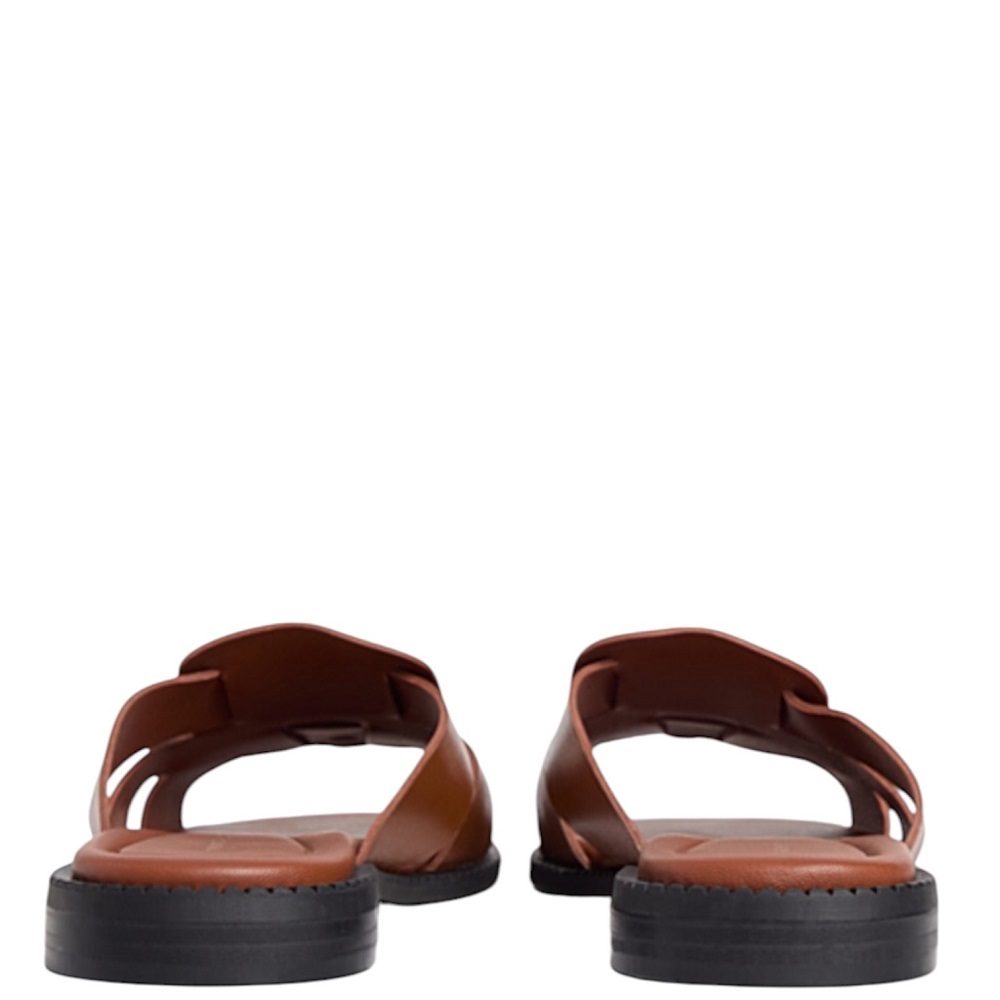 TOMMY HILFIGER</br>Tommy Hilfiger FW0FW09126-GP4 Γυναικεία Mules Coin Leather Sandal Ταμπά Δέρμα