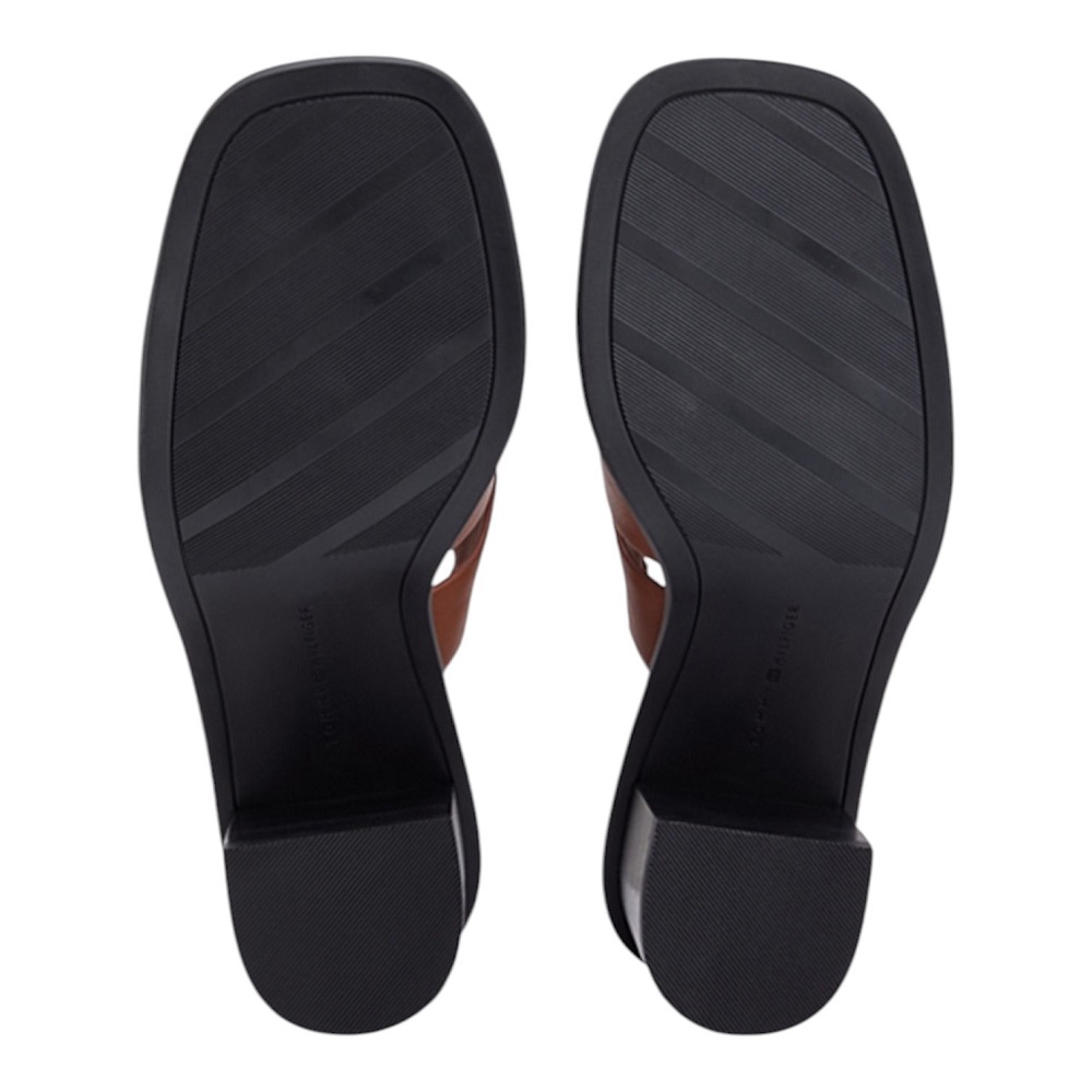 TOMMY HILFIGER</br>Tommy Hilfiger FW0FW09135-GP4 Γυναικεία Πέδιλα Cross Blocked Heel Sandal Ταμπά Δέρμα