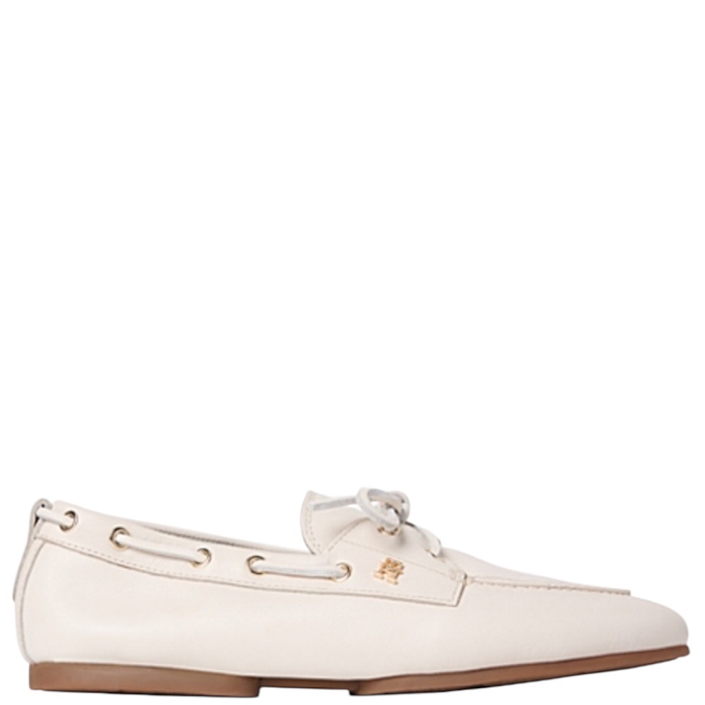 TOMMY HILFIGER</br>Tommy Hilfiger FW0FW09148-AEO Γυναικεία Boat Shoes Εκρού Δέρμα